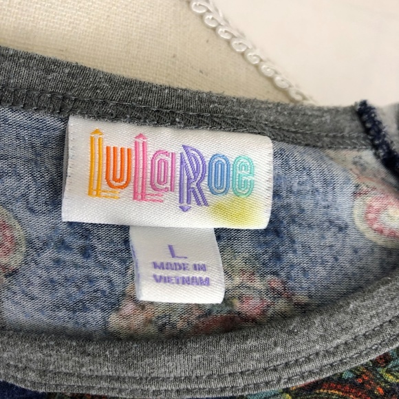 3/$20 Lularoe Randy Tee Cameras Blue Gray - Picture 3 of 3